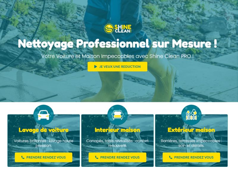 Création du site vitrine de Shine Clean Pro