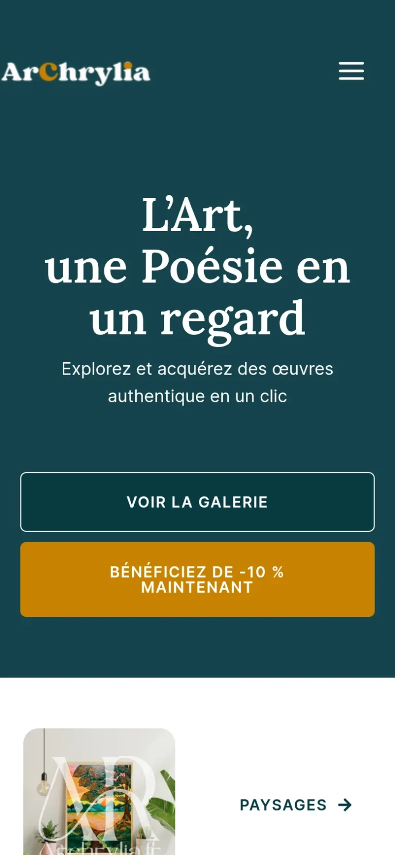 Boutique en ligne ArChrylia sur mobile, réalisée par iDS WEB