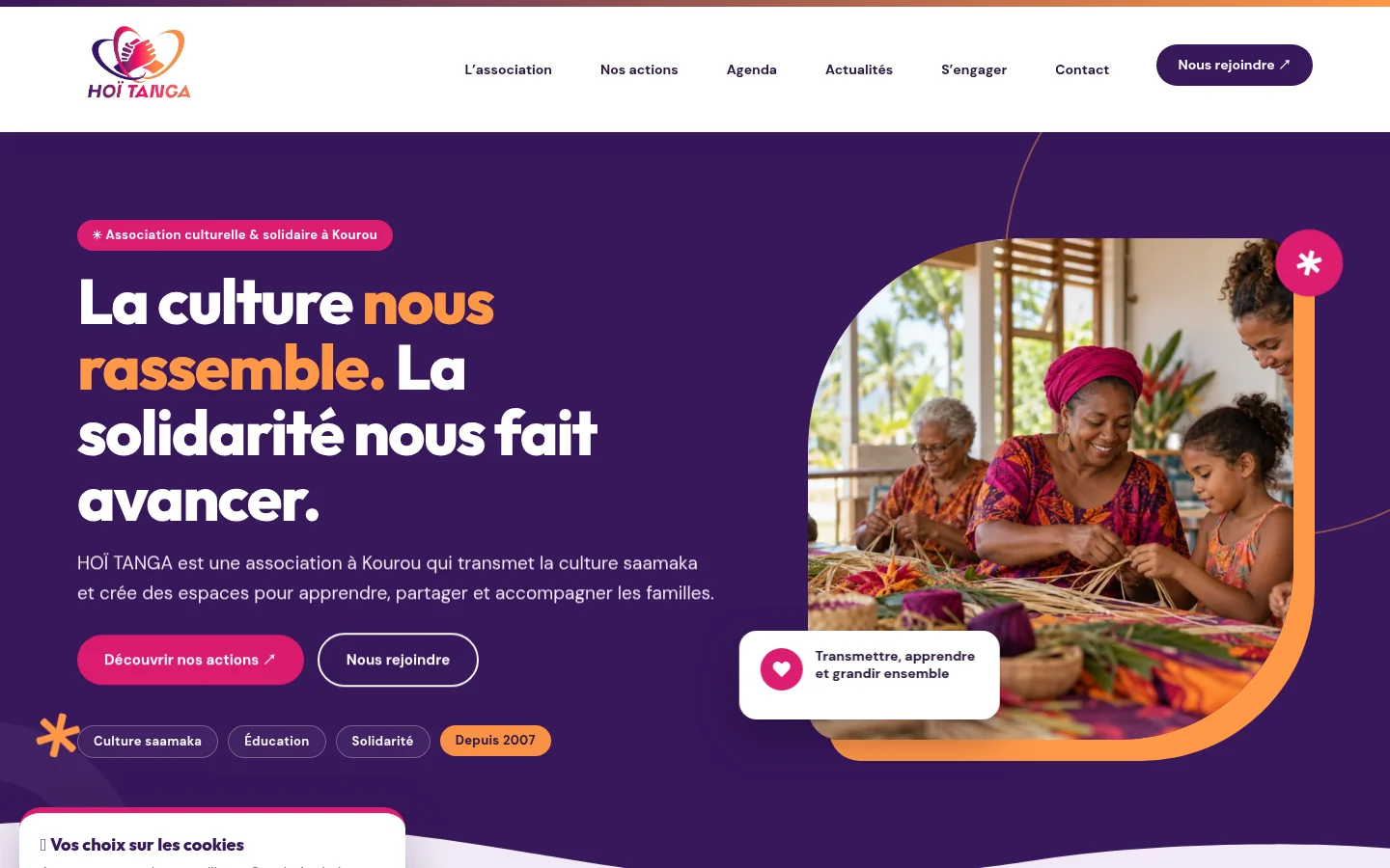Site de l'association Hoi Tanga, réalisé par iDS WEB